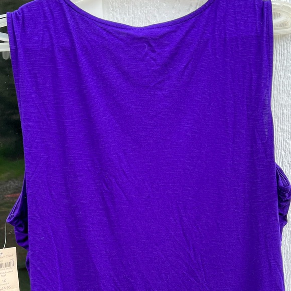 Coldwater Creek 🆕 Belissa Purple Knit Ruched Shell 1X = 18 top - Picture 3 of 8